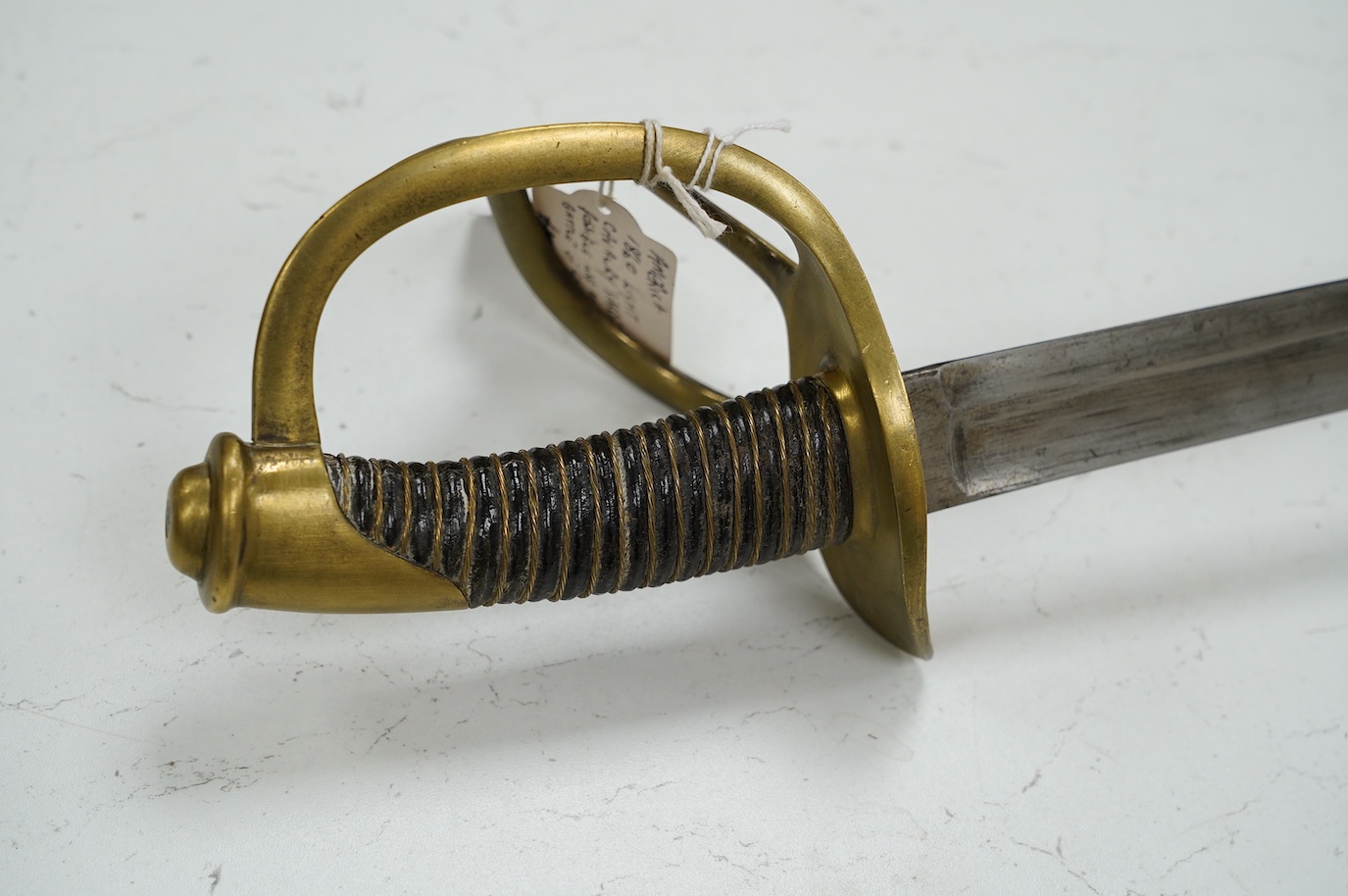 A German c.1860 light cavalry trooper’s sword by WRK, with German government inspector’s marks, 89.5cm. Condition - good
